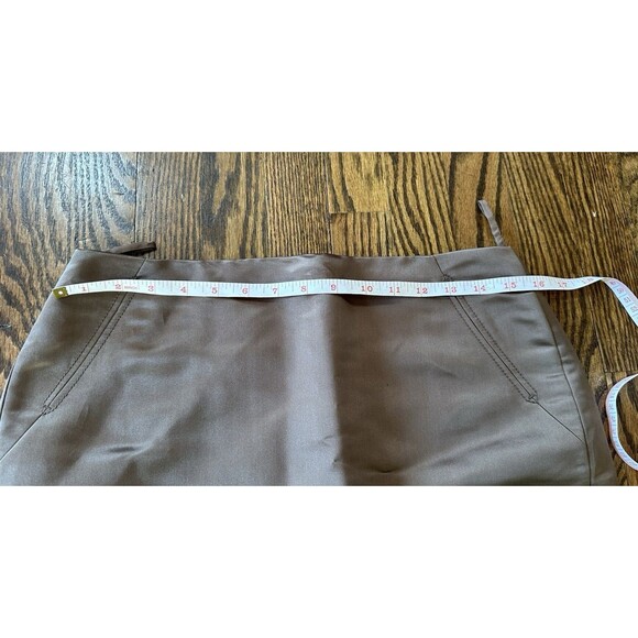 J Crew Brown 100% Silk Pencil Skirt‎ Lined Preppy Glam Party Office Academia 10 - Picture 3 of 6